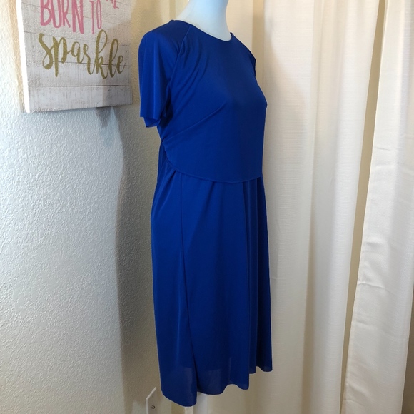 COS Blue Shift Dress Mesh Sleeve Tie Back, S NWT - Picture 5 of 8